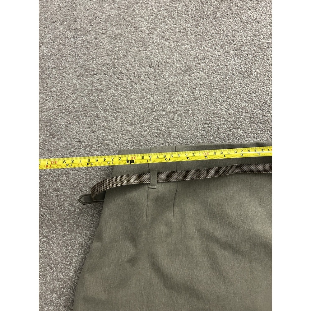Vintage Skirt Womens 4 Olive Green Excellent Belted High Waist Knee Length - Picture 7 of 8